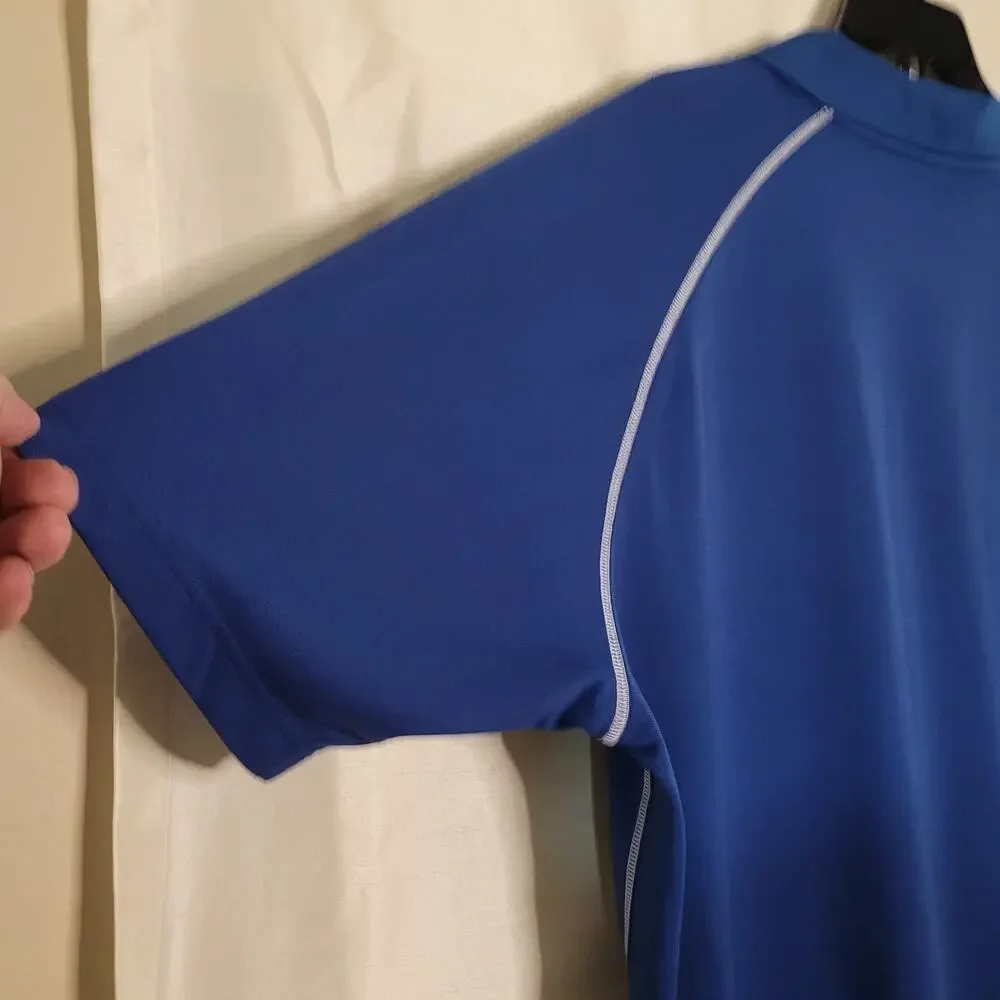 XL Adidas Blue Polo Shirt with White Stitching